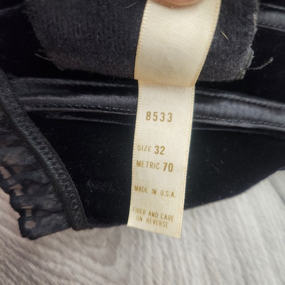 Vintage Victoria Secret Black Velvet Bra Y2K Mini Bustier Corset Dream Angel - Picture 9 of 15